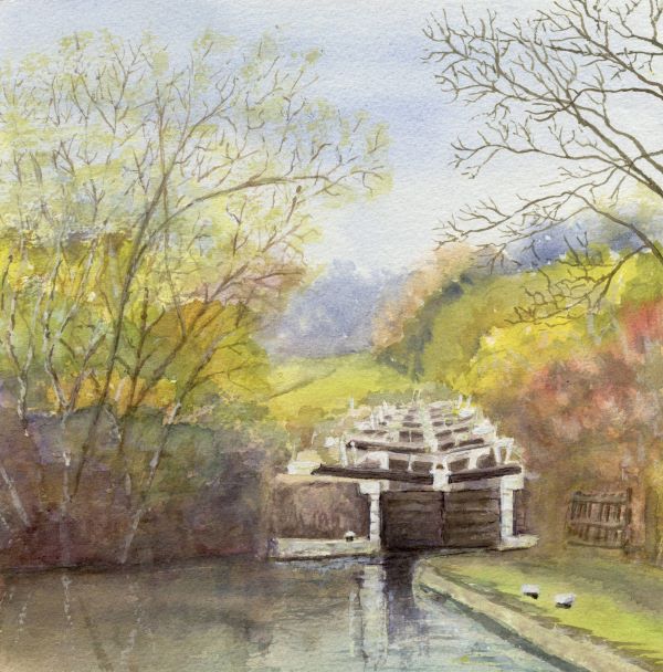 'Hatton Lock Flight' by Fran Dutson, Kenilworth u3a