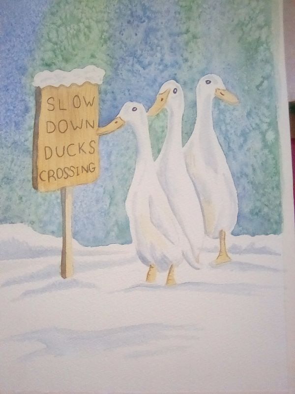 'Ducks Crossing' by Jill Foley, Chester u3a