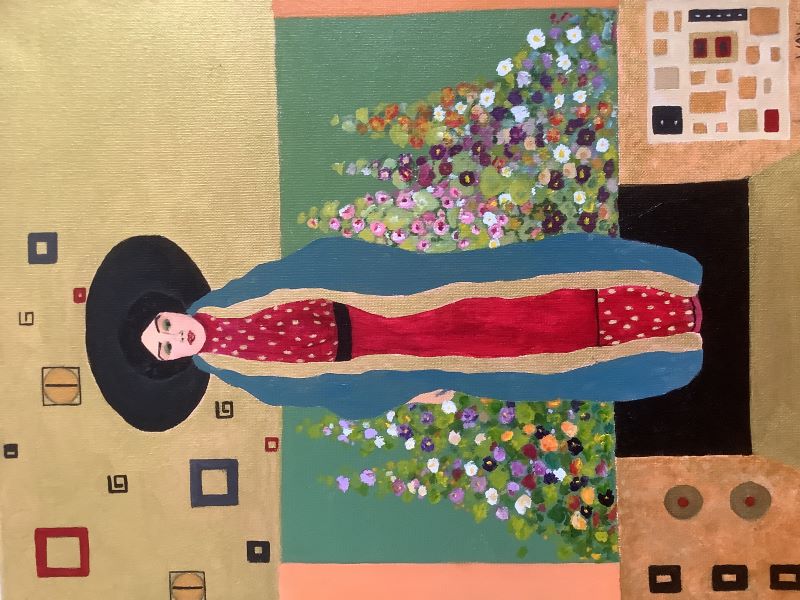 'Hollyhocks' by by Wendy Watson, Sherburn & Villages u3a