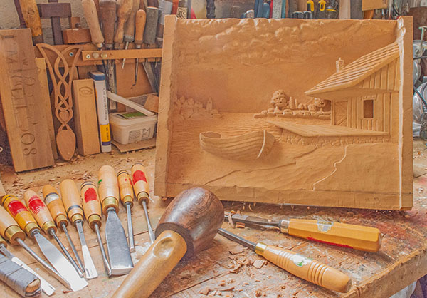 'Wood Carving In Progress' by Peter Marrs of Droitwich Spa & District u3a