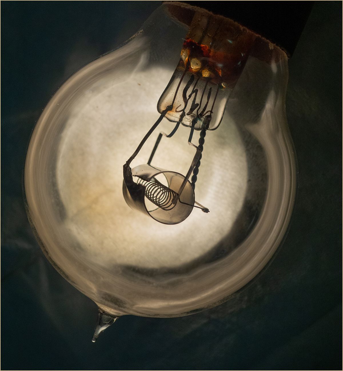 the inside of a white lightbulb 